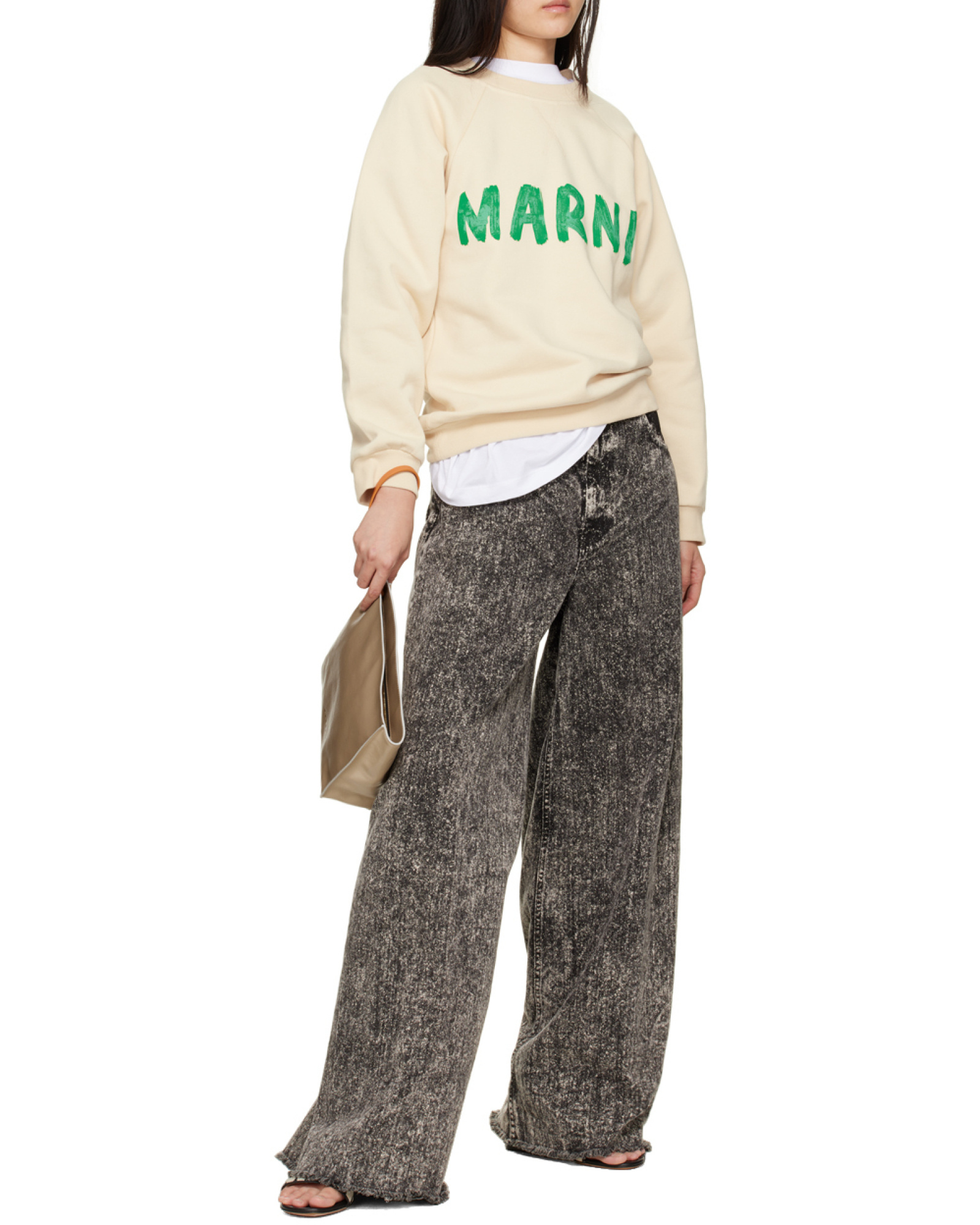 MARNI COLOURBLOCK LOGO-PRINT CLUTCH