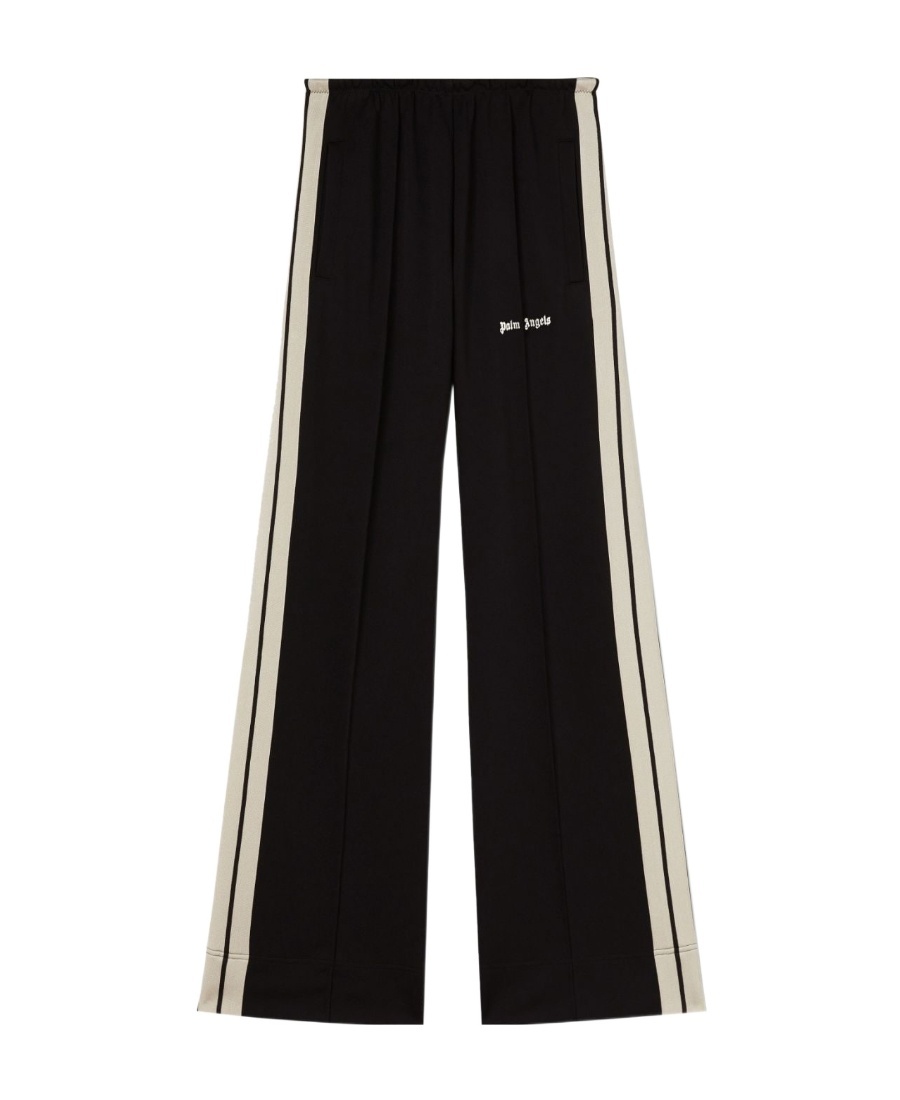 Palm Angels Wide-leg Trousers With Contrasting Stripe Detail In Black