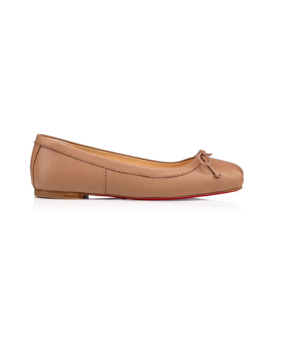 Christian Louboutin Mamadrague Leather Ballet Flats In Brown