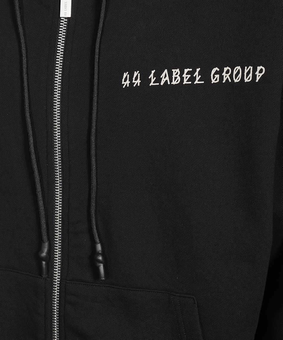 44 Label Group Logo-print Zipped Hoodie In Black