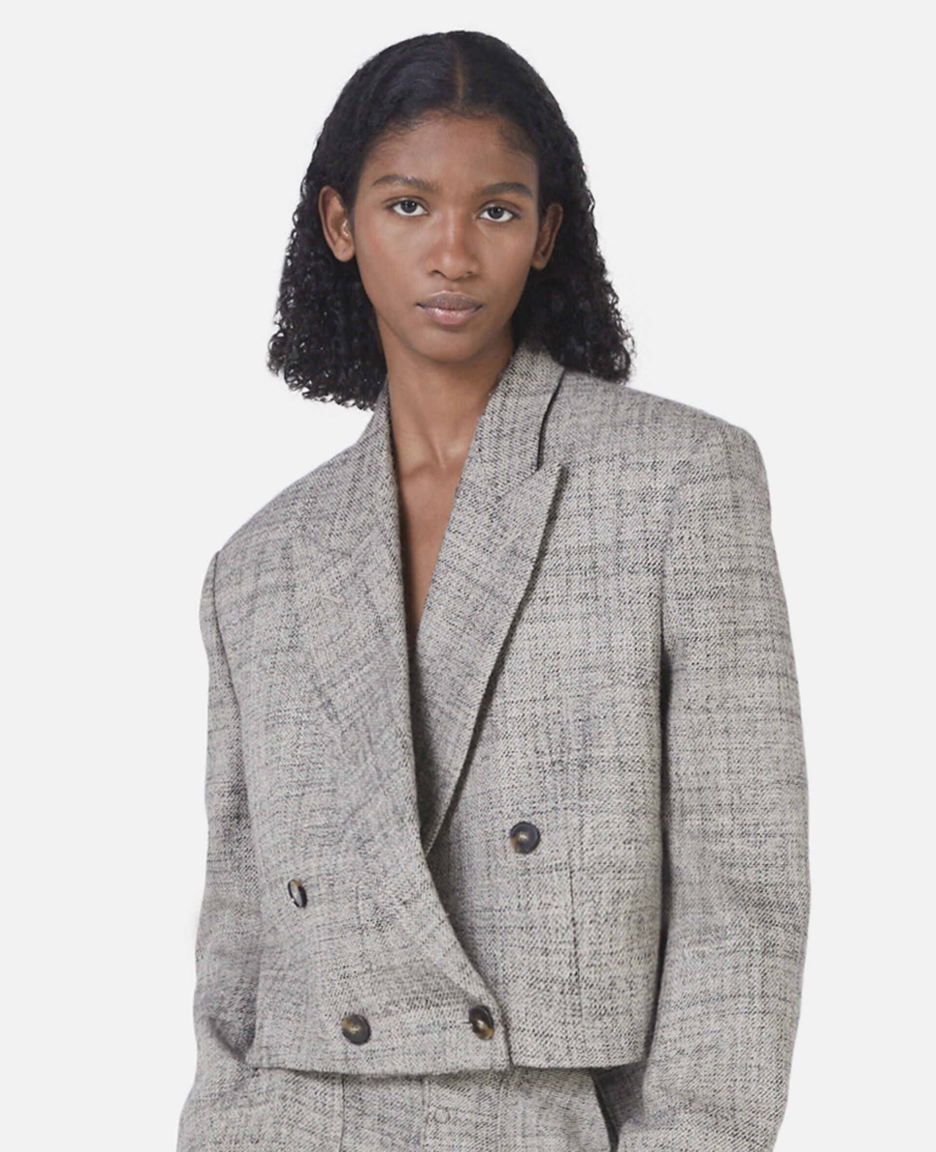 Stella Mccartney Cropped Double-breasted Blazer In Green