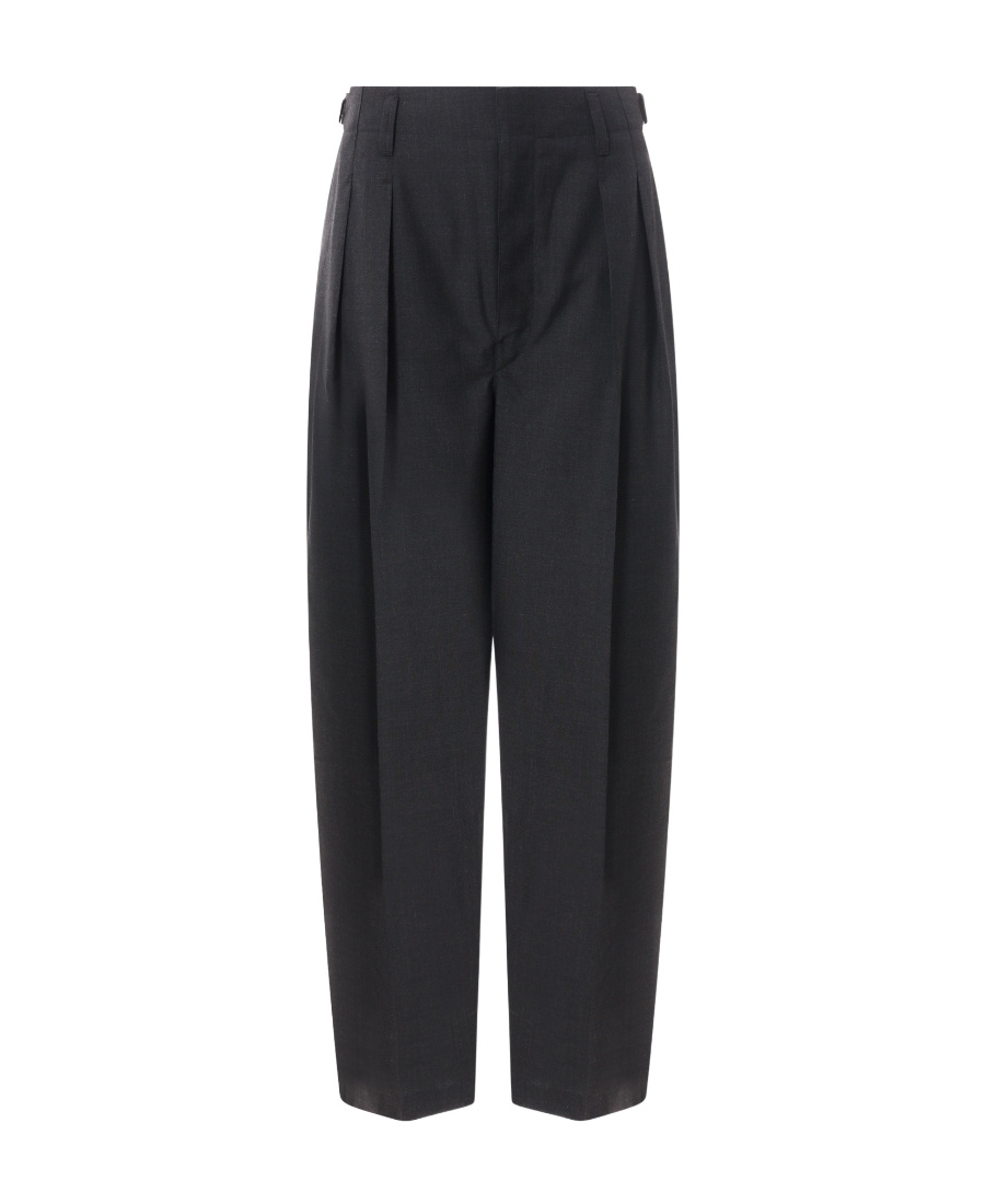 Lemaire Pleat-detailing Tapered Trousers In Gray