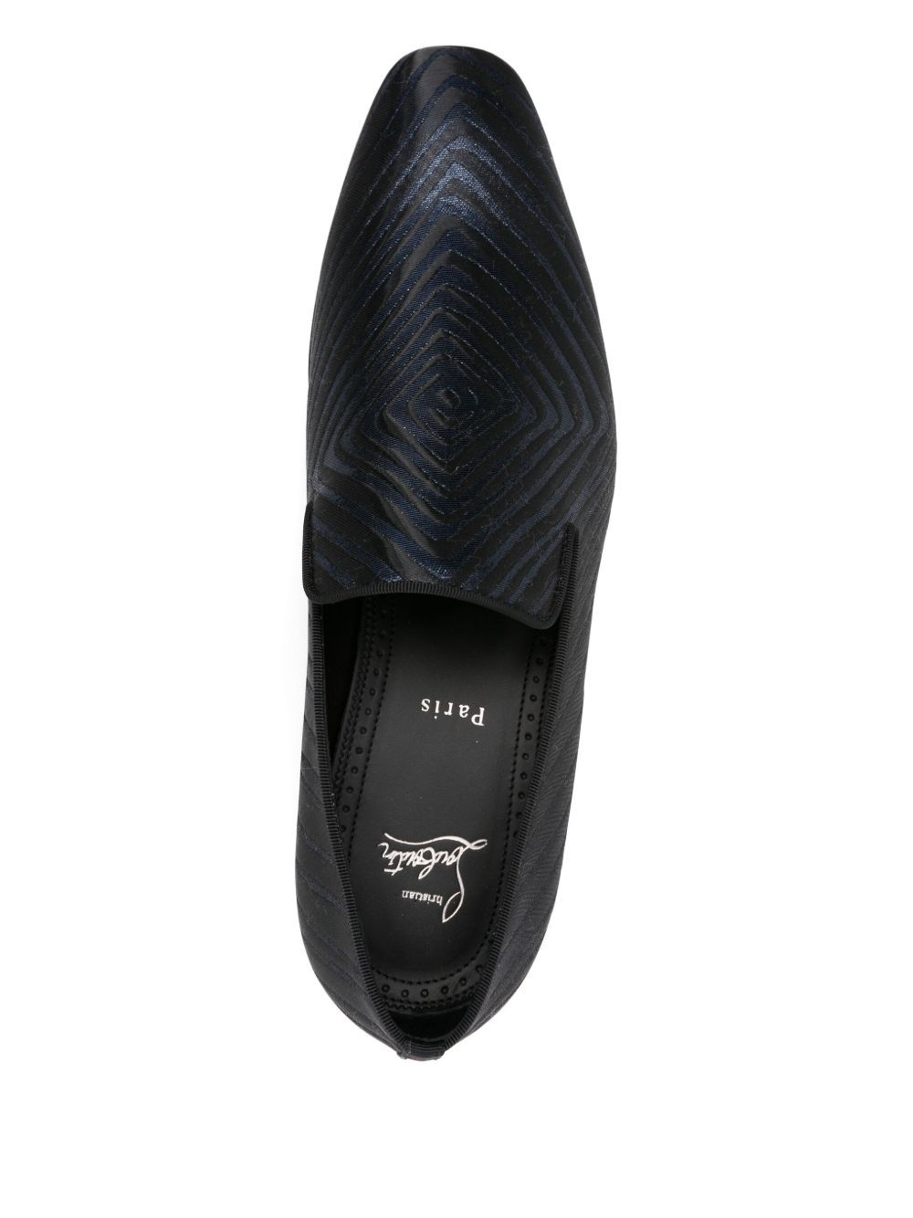 Christian Louboutin Dandelion Geometric-pattern Loafers In Blue