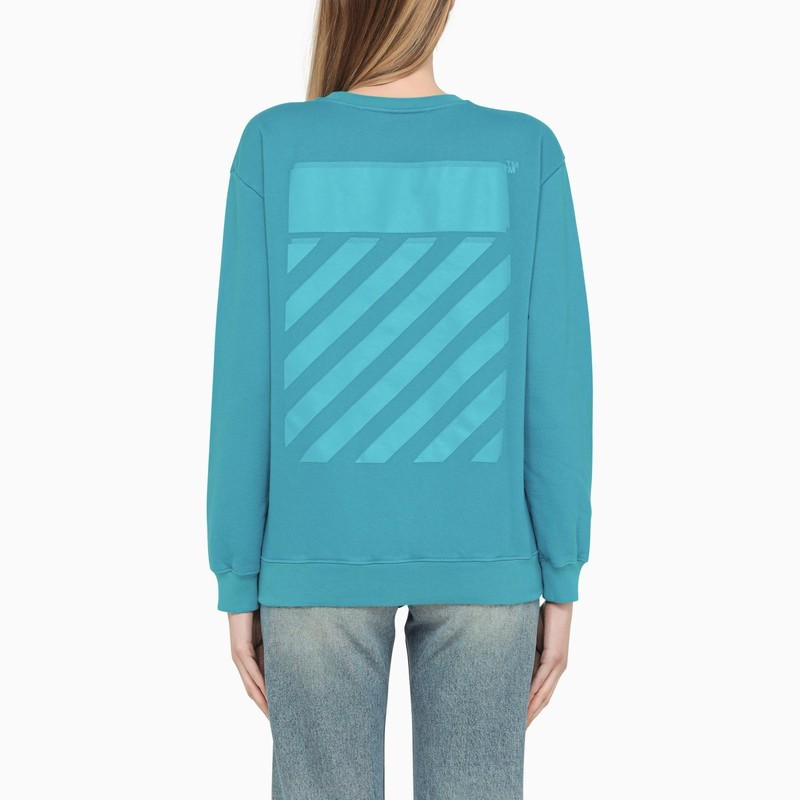 Off-white Diag-stripe Print Sweatshirt In Blue
