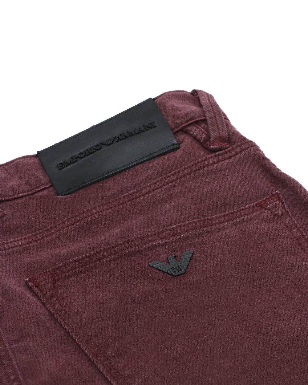 Emporio Armani Logo Straight Jeans In Red