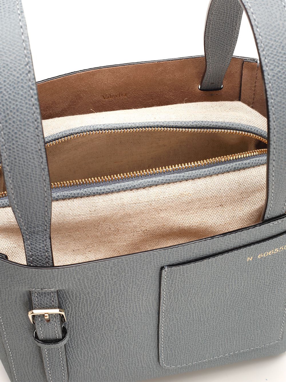Valextra 'soft Micro' Shoulder Bag In Gray