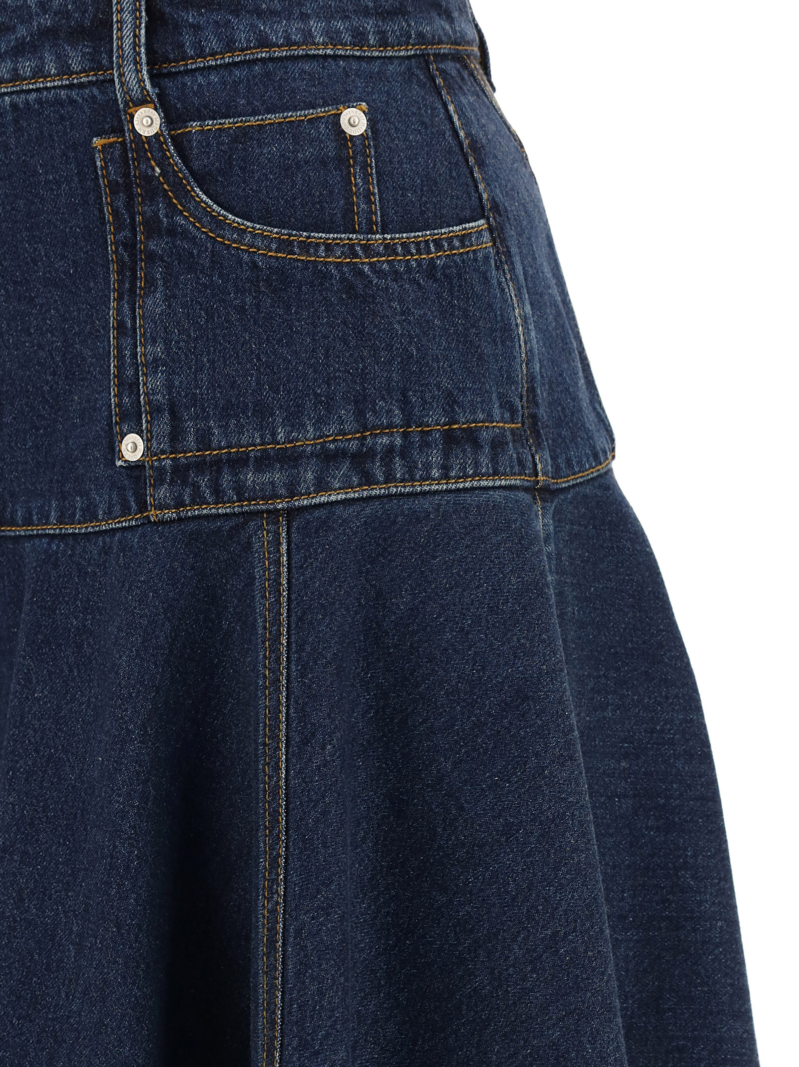 Alexander Mcqueen Denim A-line Skirt In Blue
