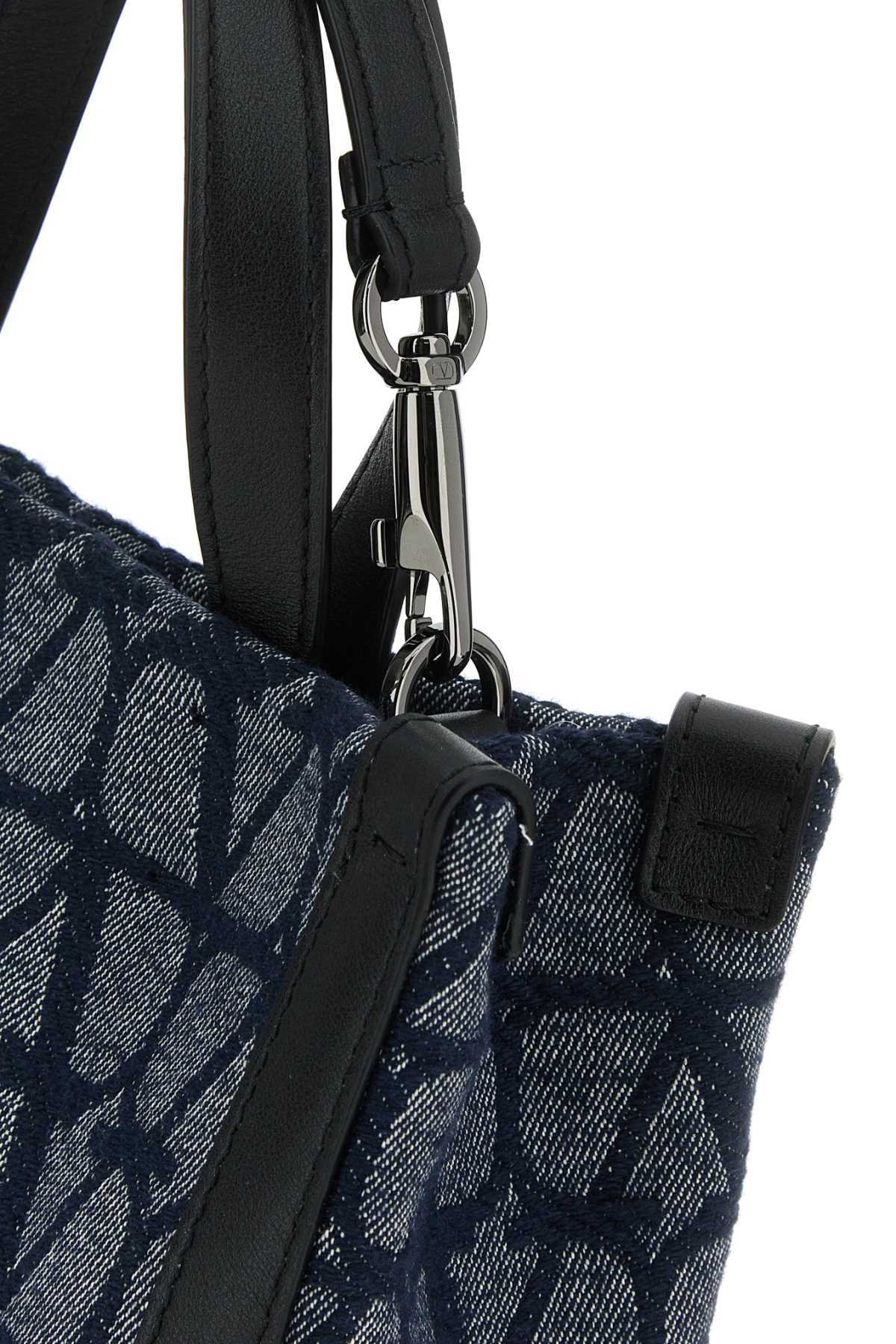 Valentino Structured Iconographe Shopping Bag In Black