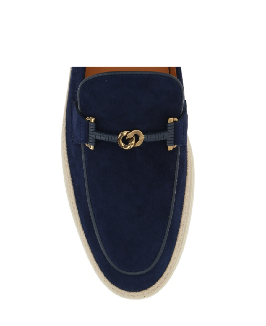 Tod's Suede Gomma Rafia Loafers In Black