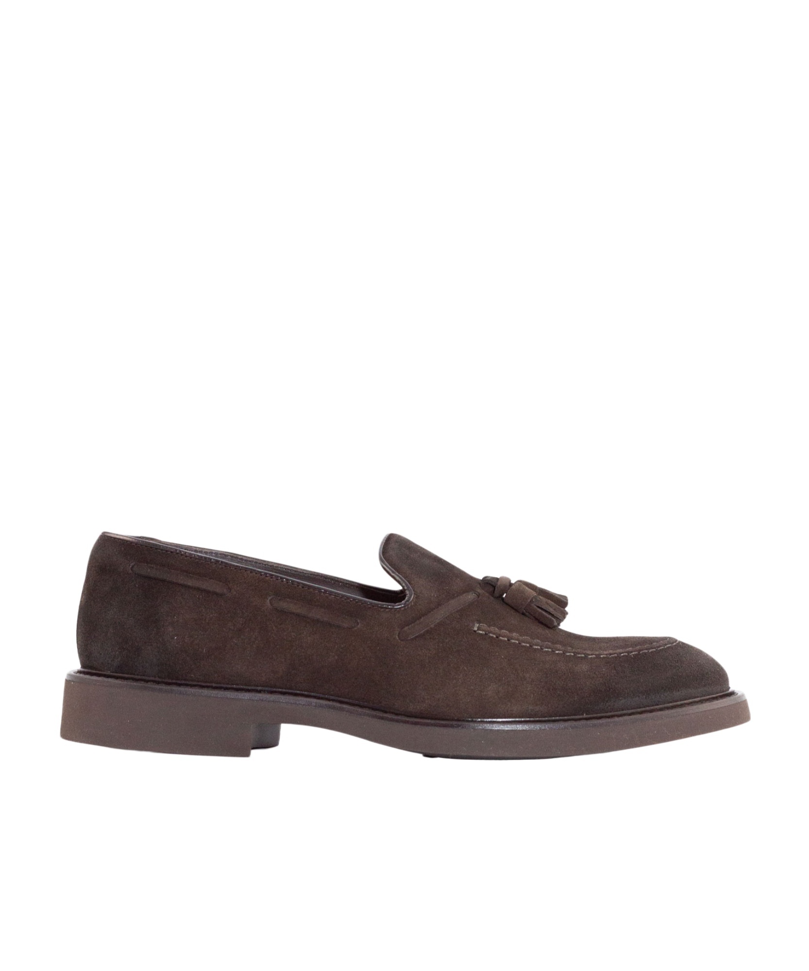 Doucal's Man Loafers Chocolate Brown Size 8 Soft Leather In Black