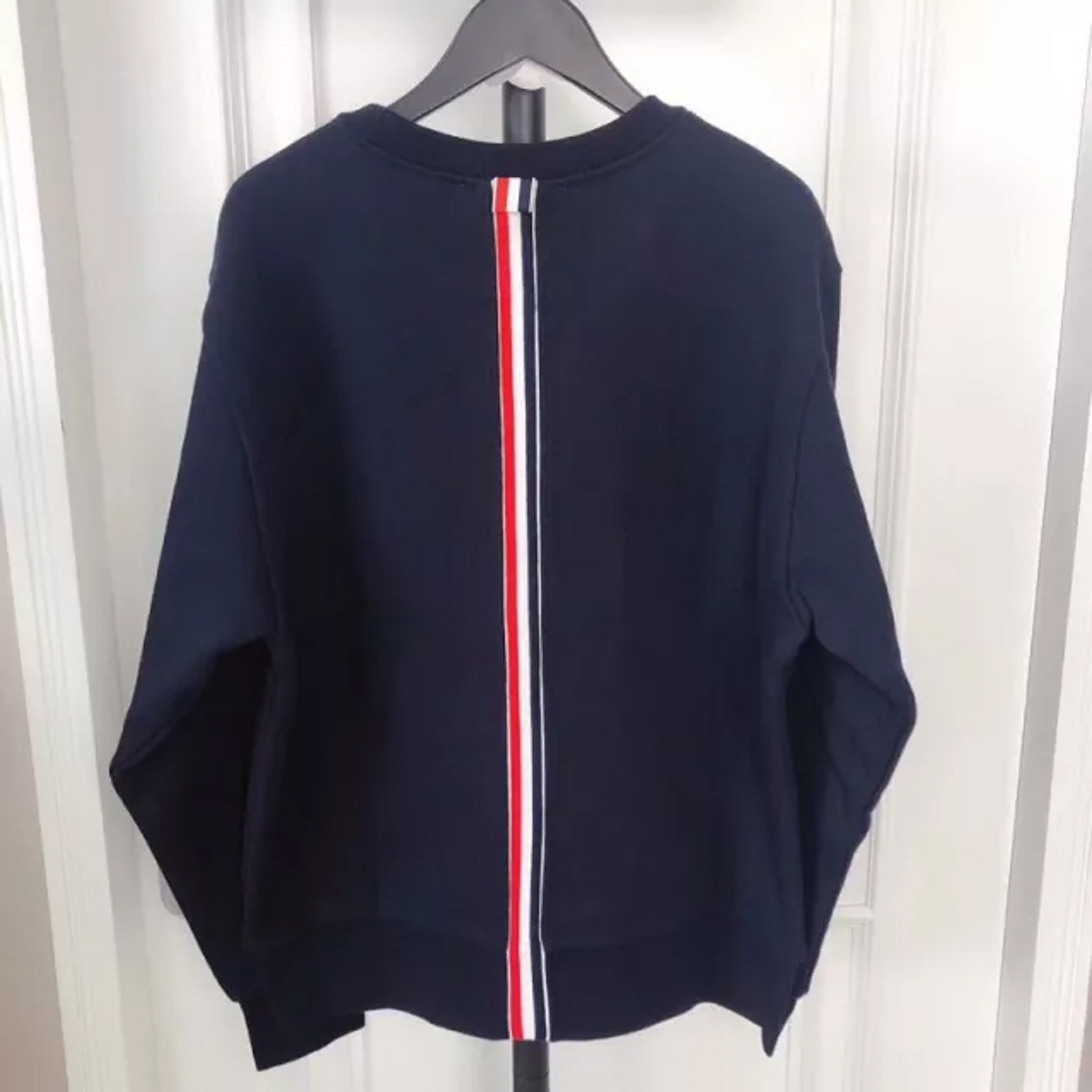 Shop Thom Browne Rear Rwb Stripe Sweatshirt In Black