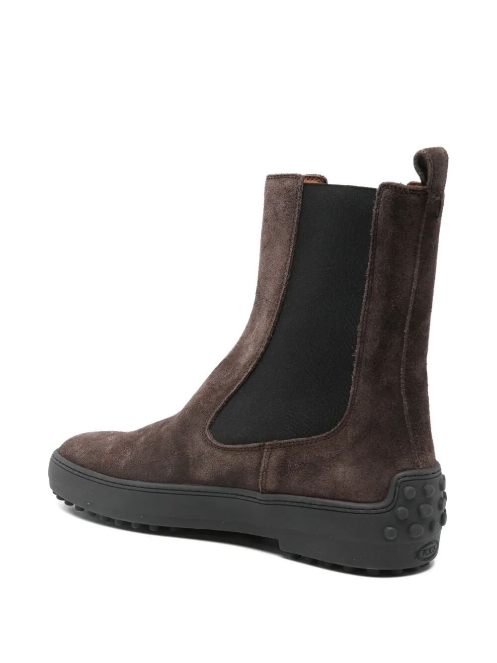 Tod's Suede Ankle Boots Featuring Elastic Panels In Brown