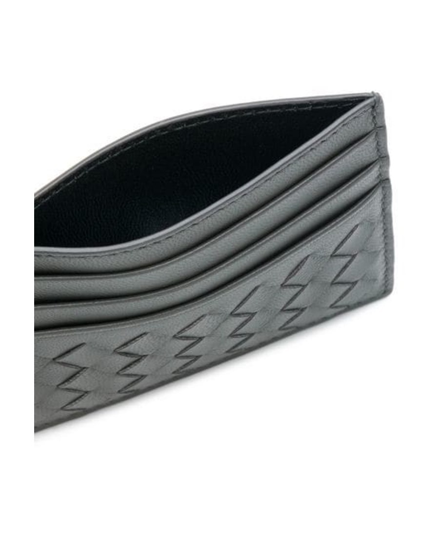 Bottega Veneta Intrecciato Weave Card Case In Black