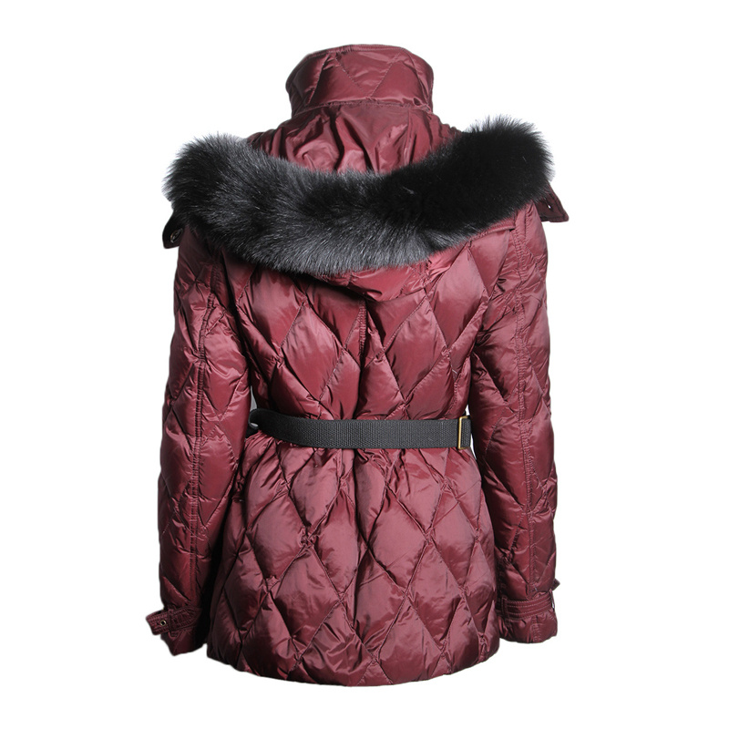 Burberry Double-breasted Slimming Hooded Down Jacket In Red