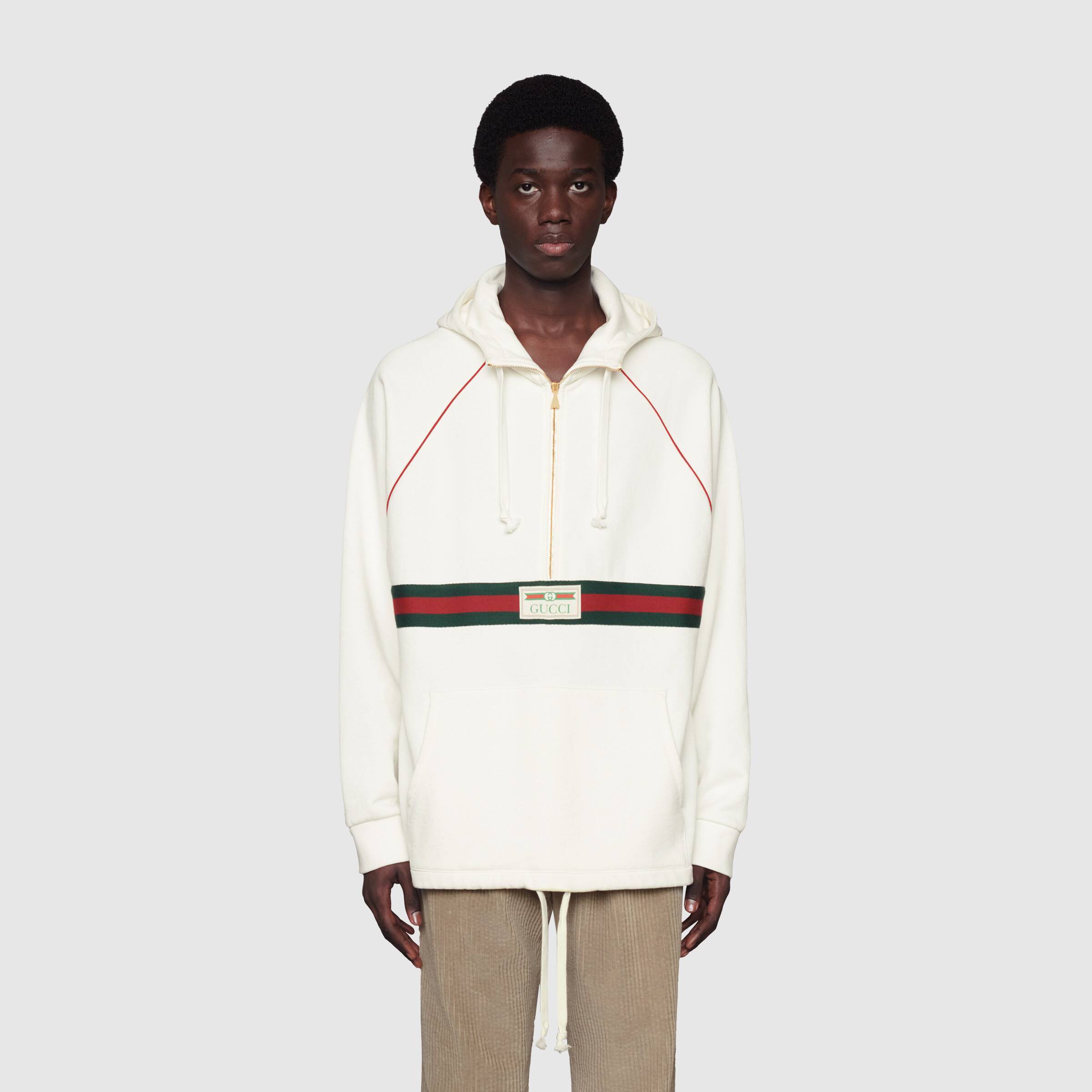 Gucci Web Stripe-print Hoodie In White