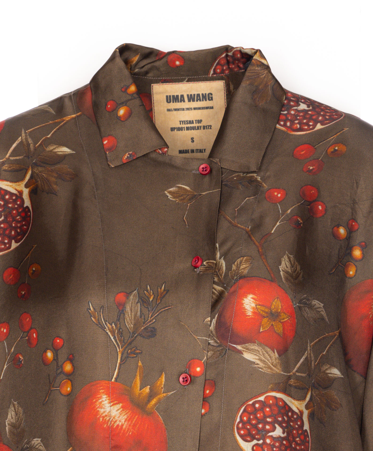 Uma Wang Floral Print Long Sleeve Relaxed Top In Brown