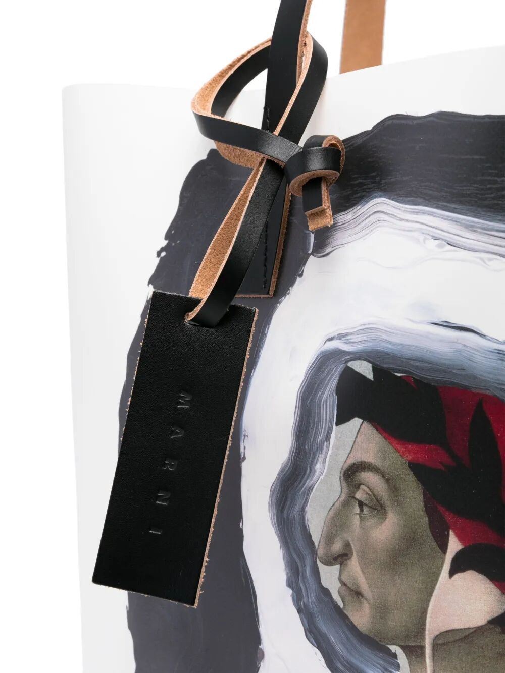 Marni Illustration Printed Tote Bag In White