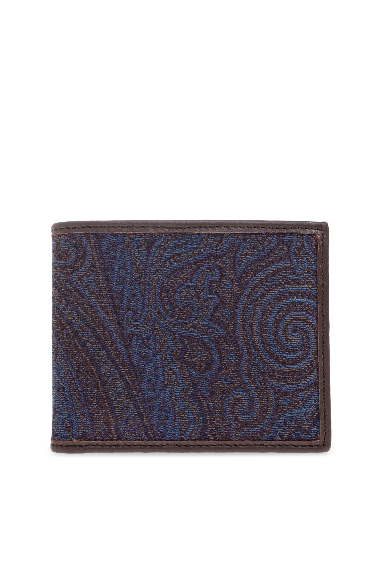 Etro Paisley-pattern Leather Wallet In Black
