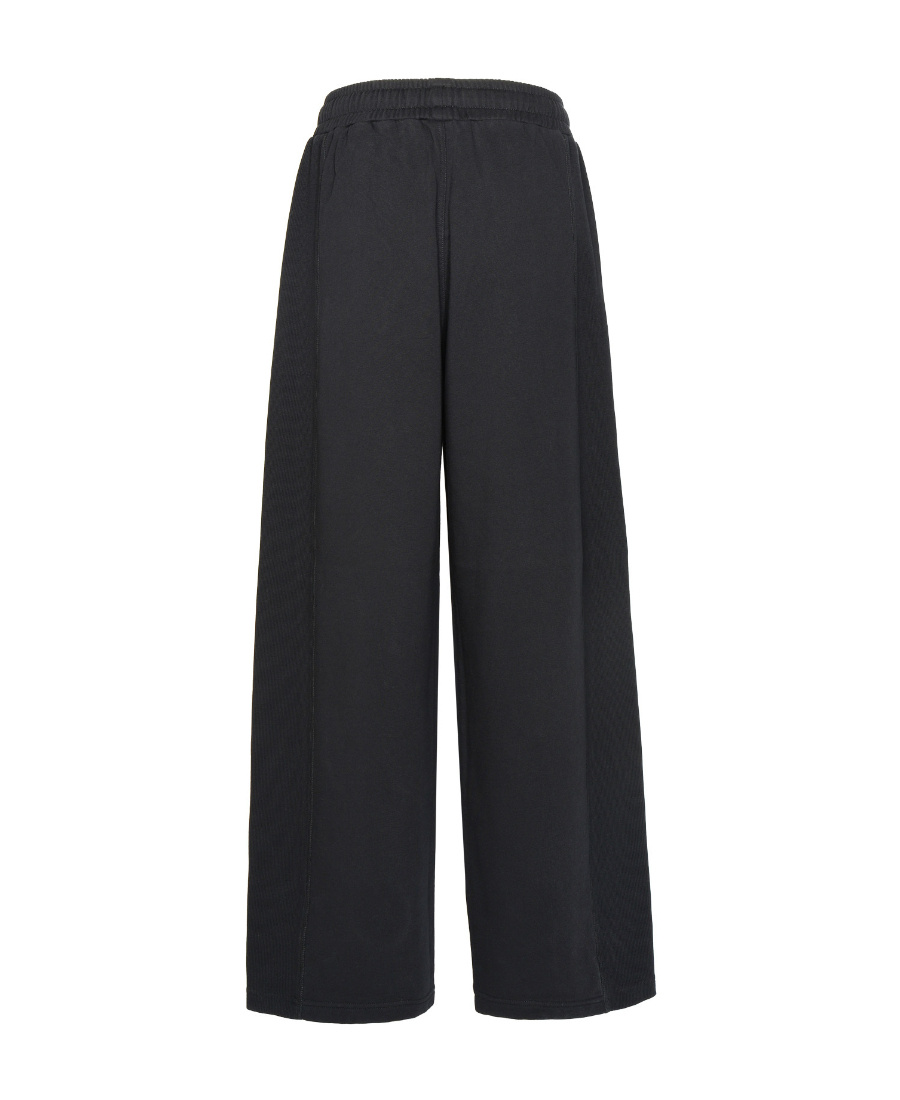 Shop Stella Mccartney S-wave Drawstring Wide Leg Pants In Black