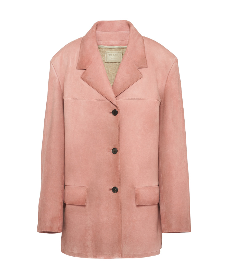 Prada Suede Jacket In Pink