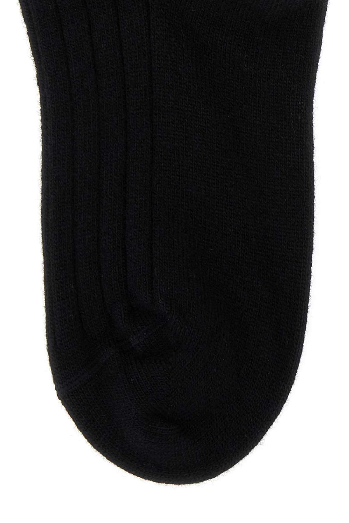 Prada Logo Socks In Black