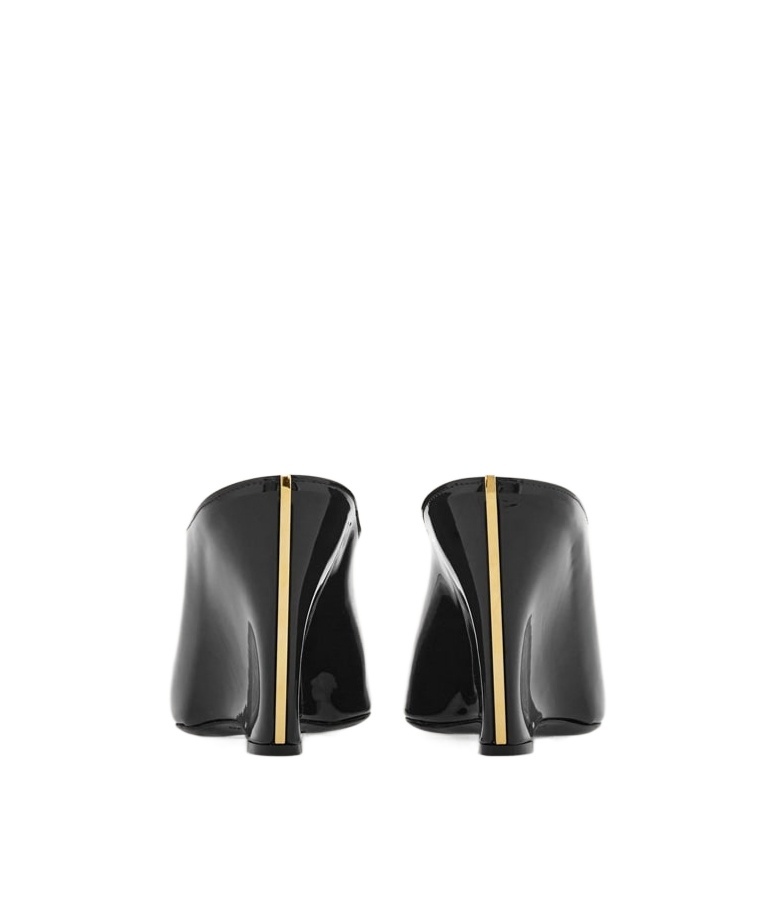 Ferragamo Peep Toe Mule In Black
