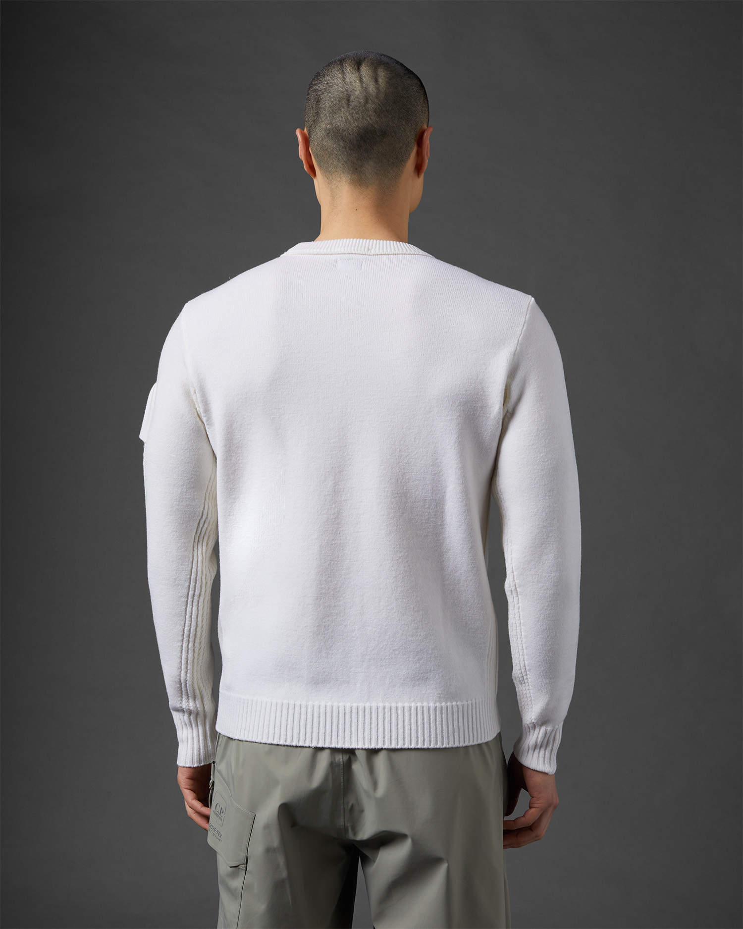 Shop C.p. Company Crew-neck Wool-blend Jumper In White