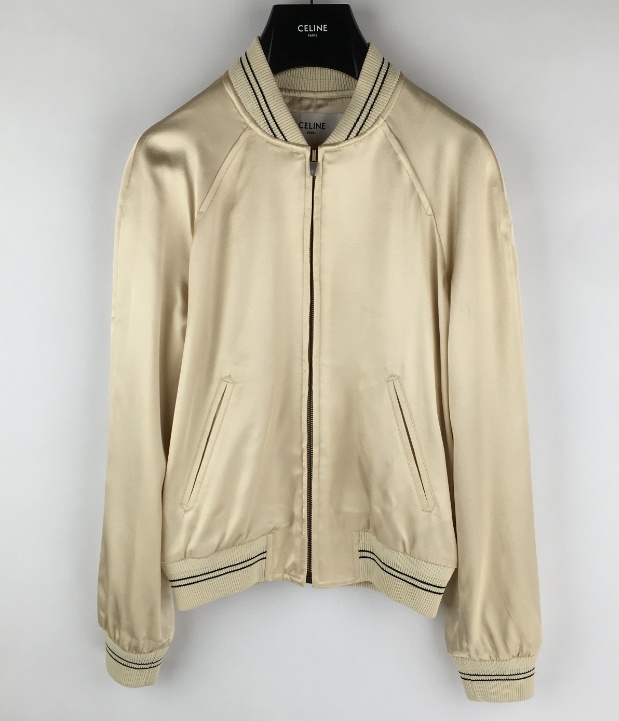 Celine Nylon Baseball Casual Jacket In Nude