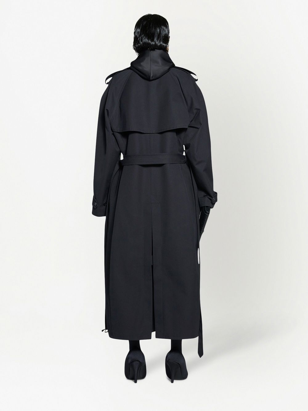 Balenciaga Doppelreihiger Trenchcoat In Black