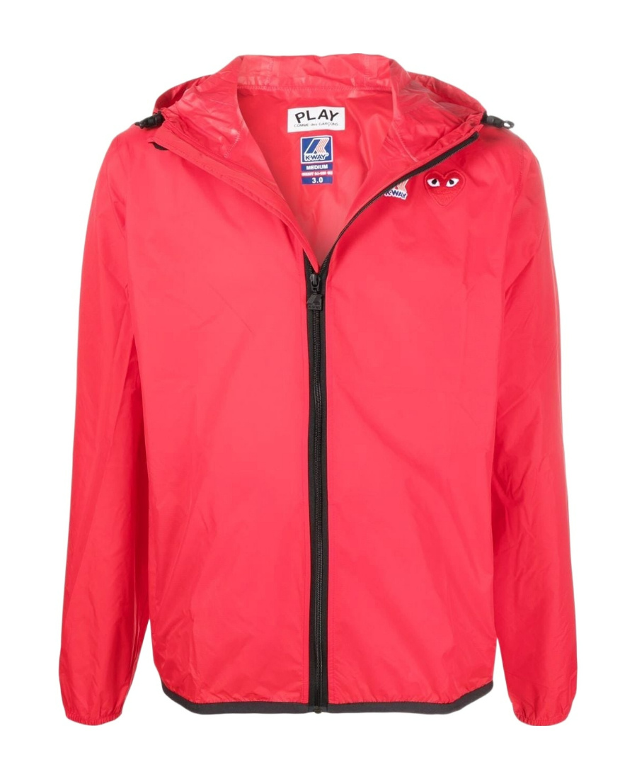 Comme Des Garçons Play Comme Des Garcons Play K-way Hoodie Full Zip In Orange
