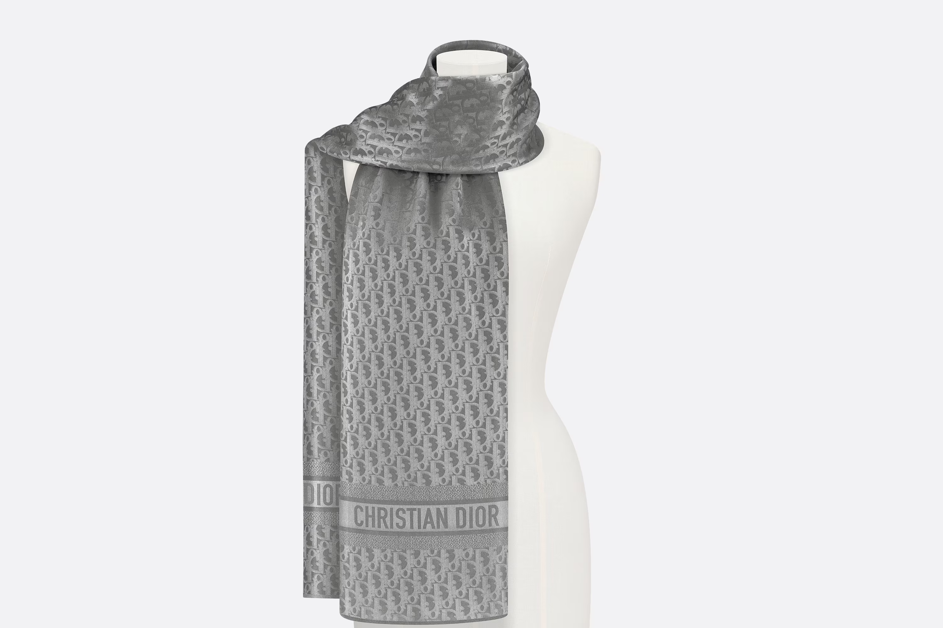 Dior Logo Shawl In Grey