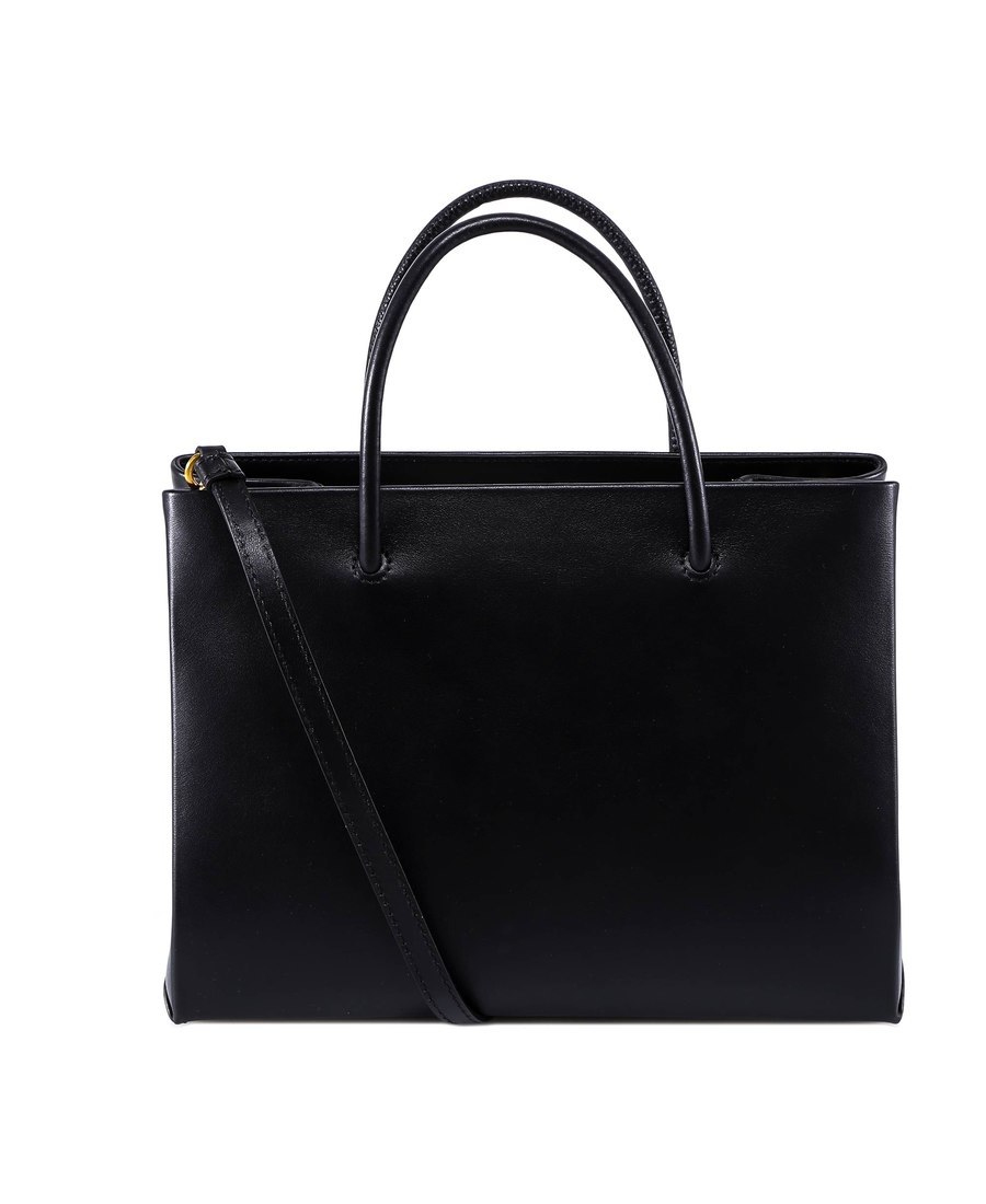 Moschino Logo Print Square Tote In Black