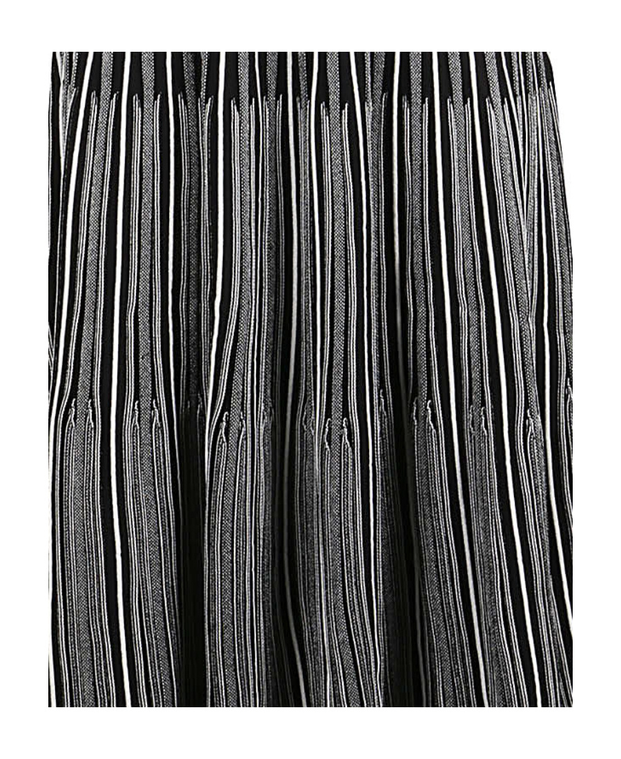 Shop Barbara Casasola Striped Dress In Black