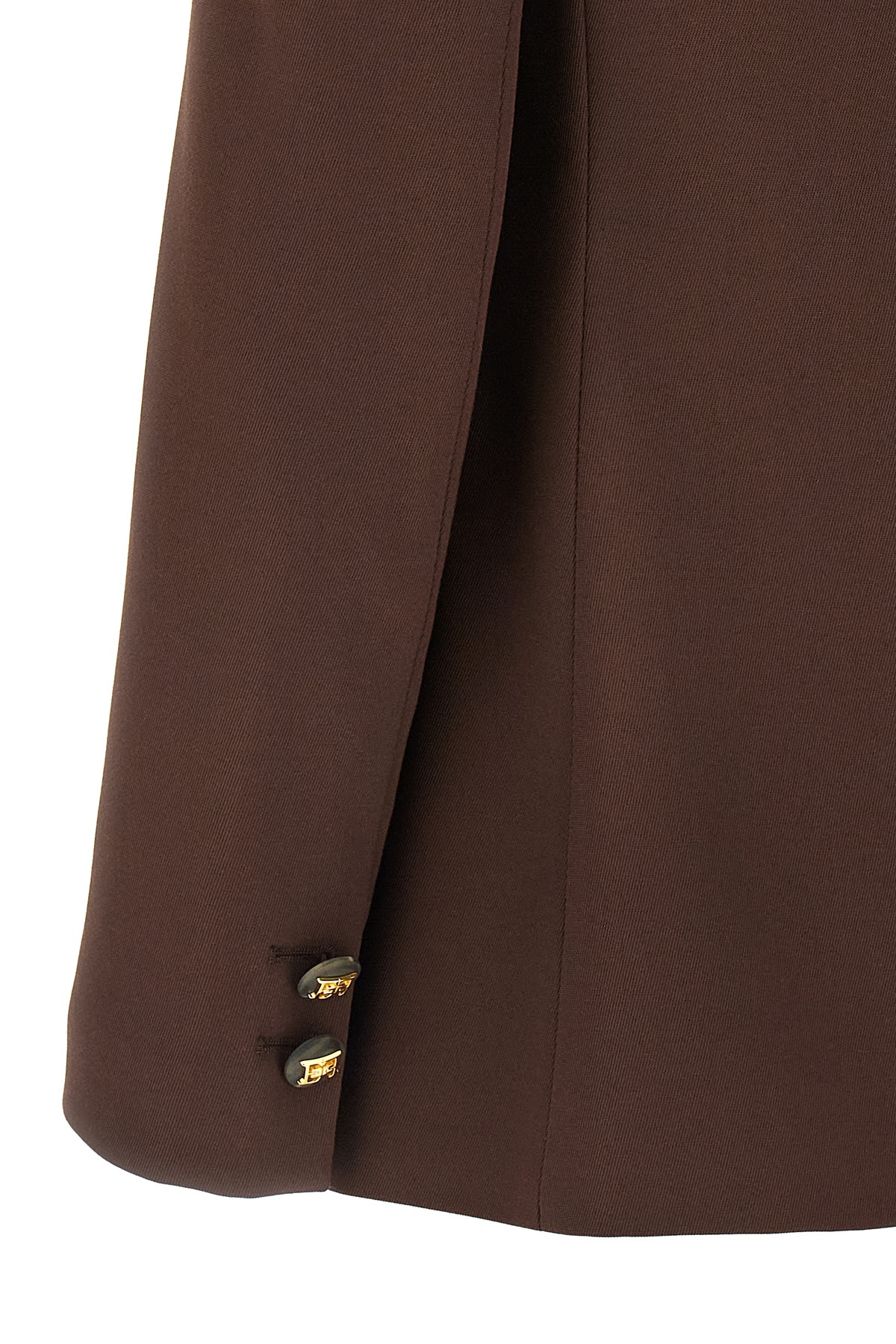 Elisabetta Franchi Single-breasted Viscose Blend Blazer In Brown