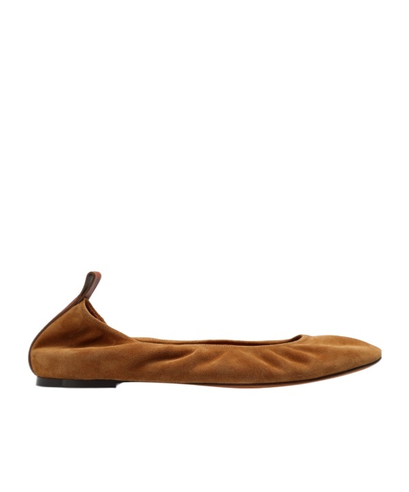 Lanvin Leather Ballerina Shoes In Brown