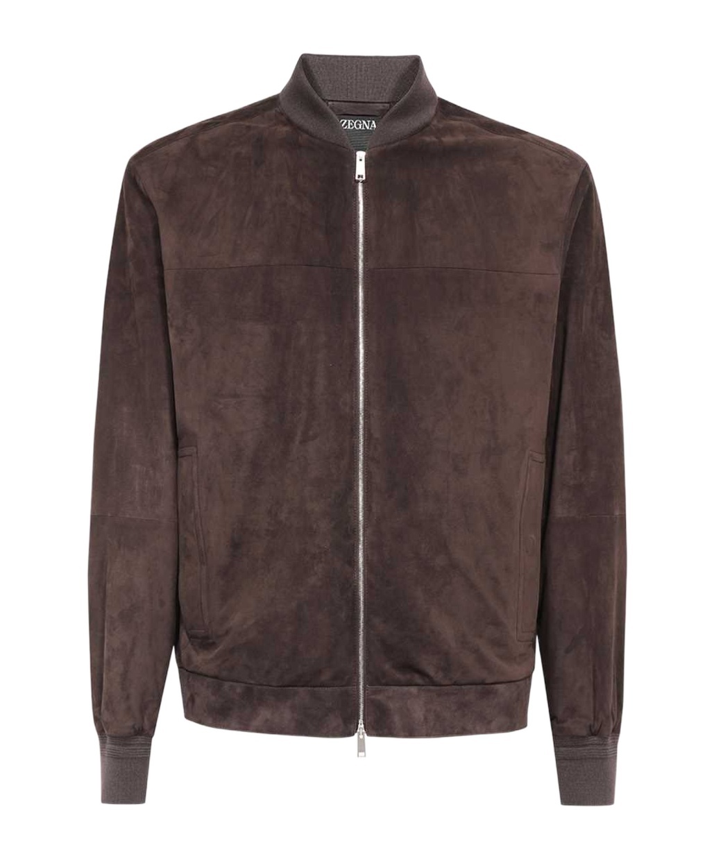 Shop Zegna Long-sleeved Leather Jacket In Brown