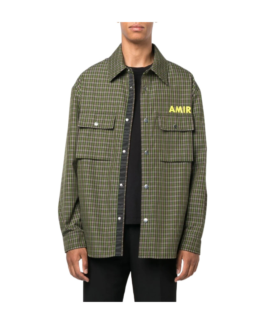 Amiri Logo-print Shirt Jacket In Green