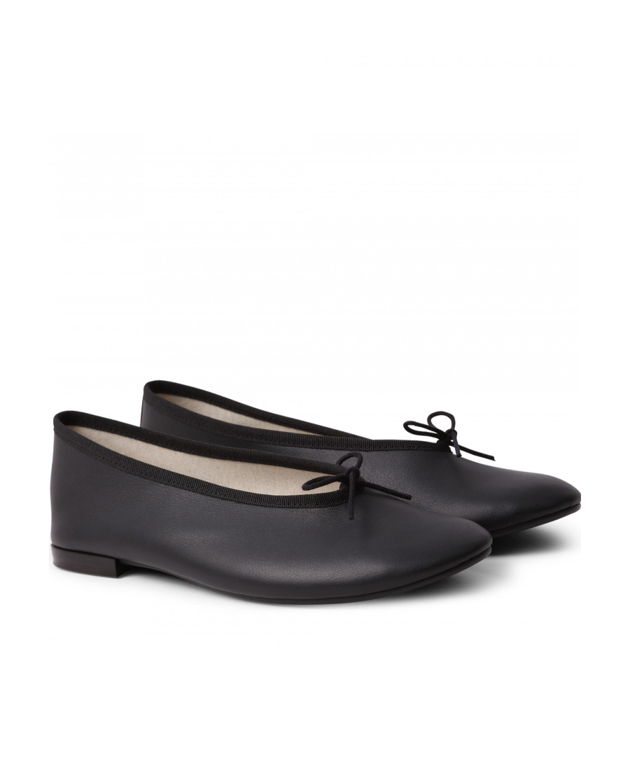 Repetto Lilouh Leather Ballerina Shoes In Black