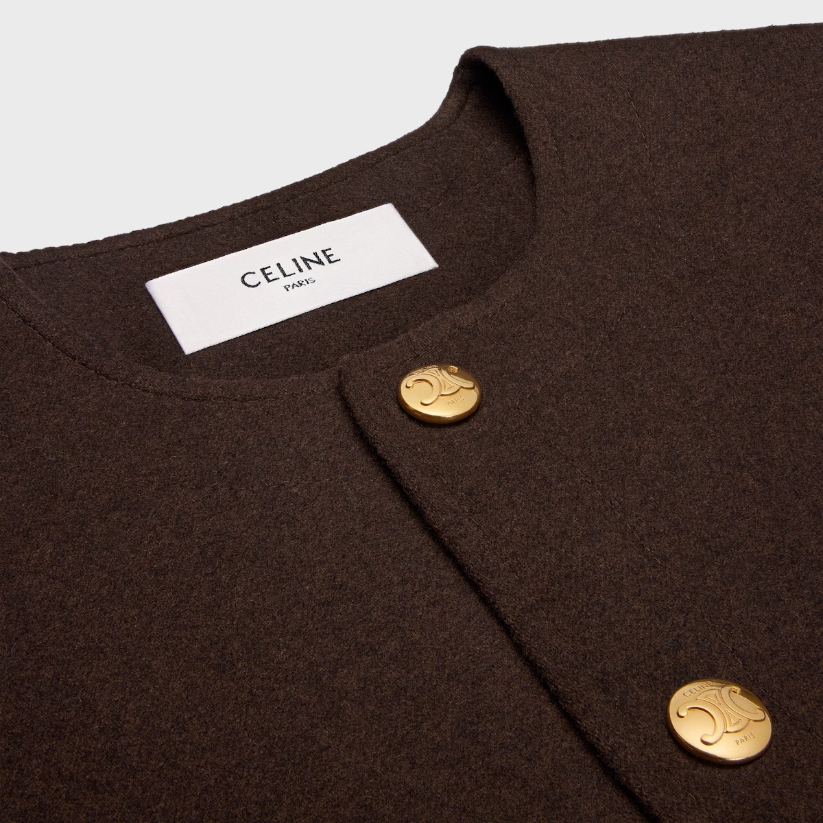 Celine Cardigan Jacket In Double Face Cashmere In Brown