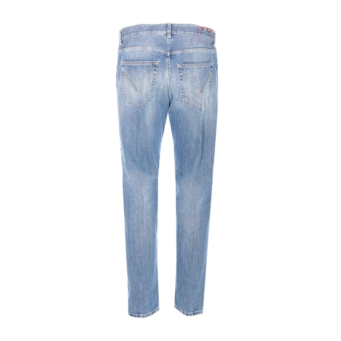 Dondup Slim Fit Carrot Trousers With Belt Loops In Blue