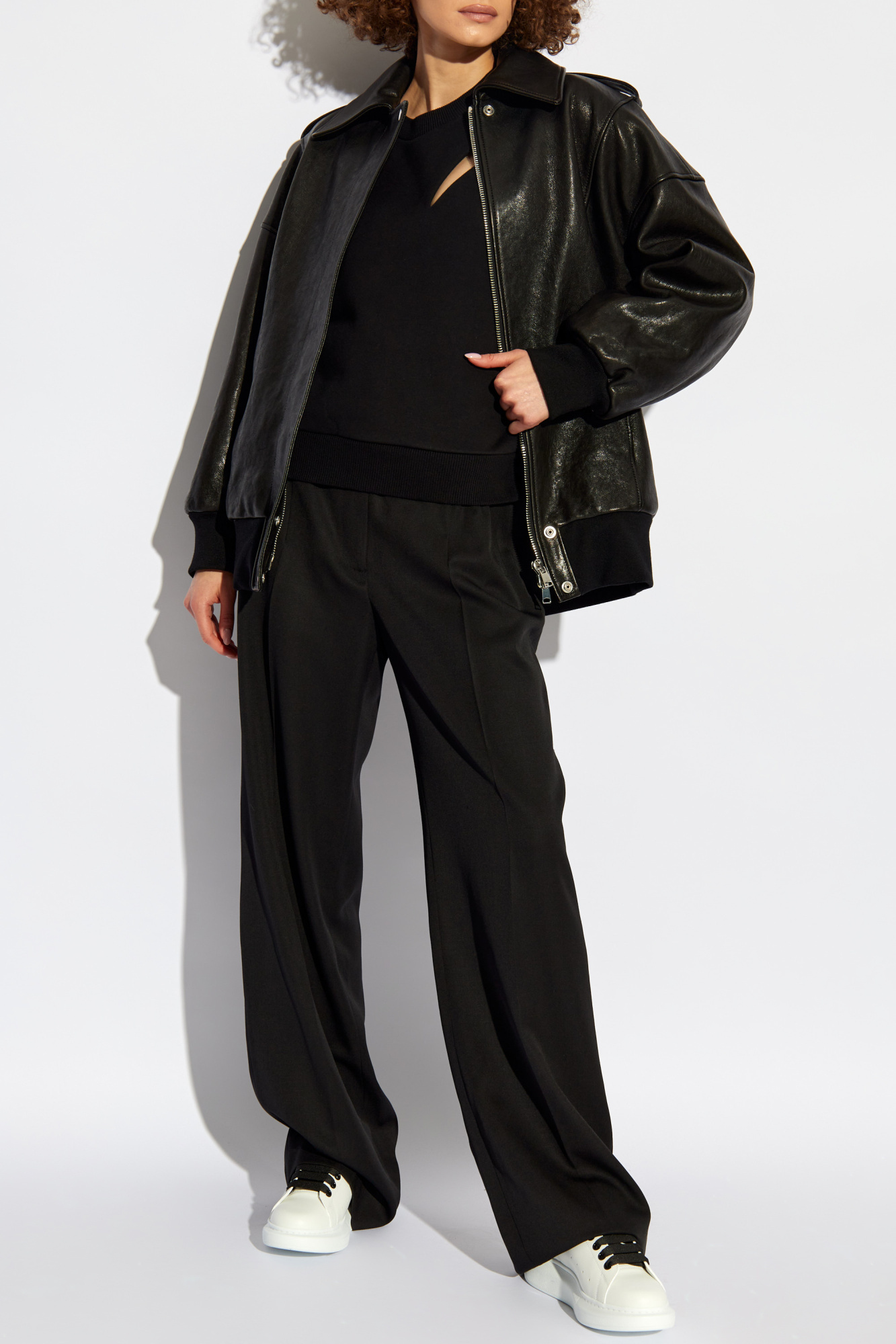 ALEXANDER MCQUEEN ALEXANDER MCQUEEN ZIPPED LEATHER JACKET