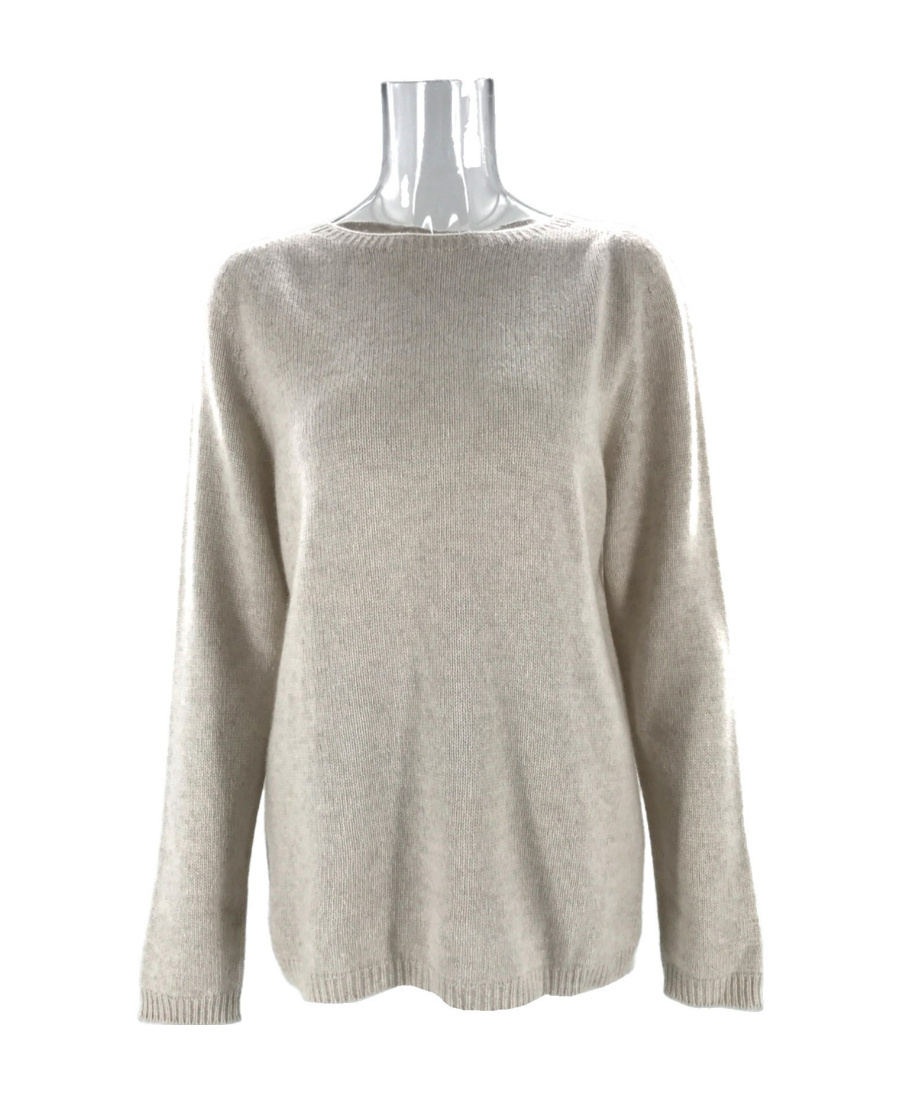 Max Mara Round-neck Long-sleeved Sweater In Nude