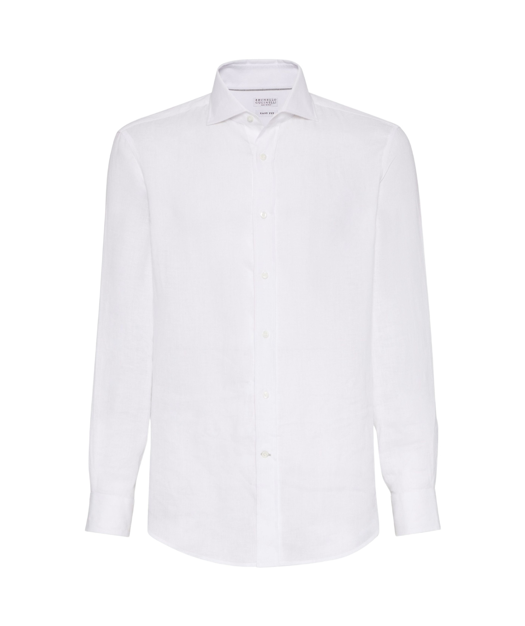 Brunello Cucinelli Cotton Shirt With Button-up Style And Spread Collar In White