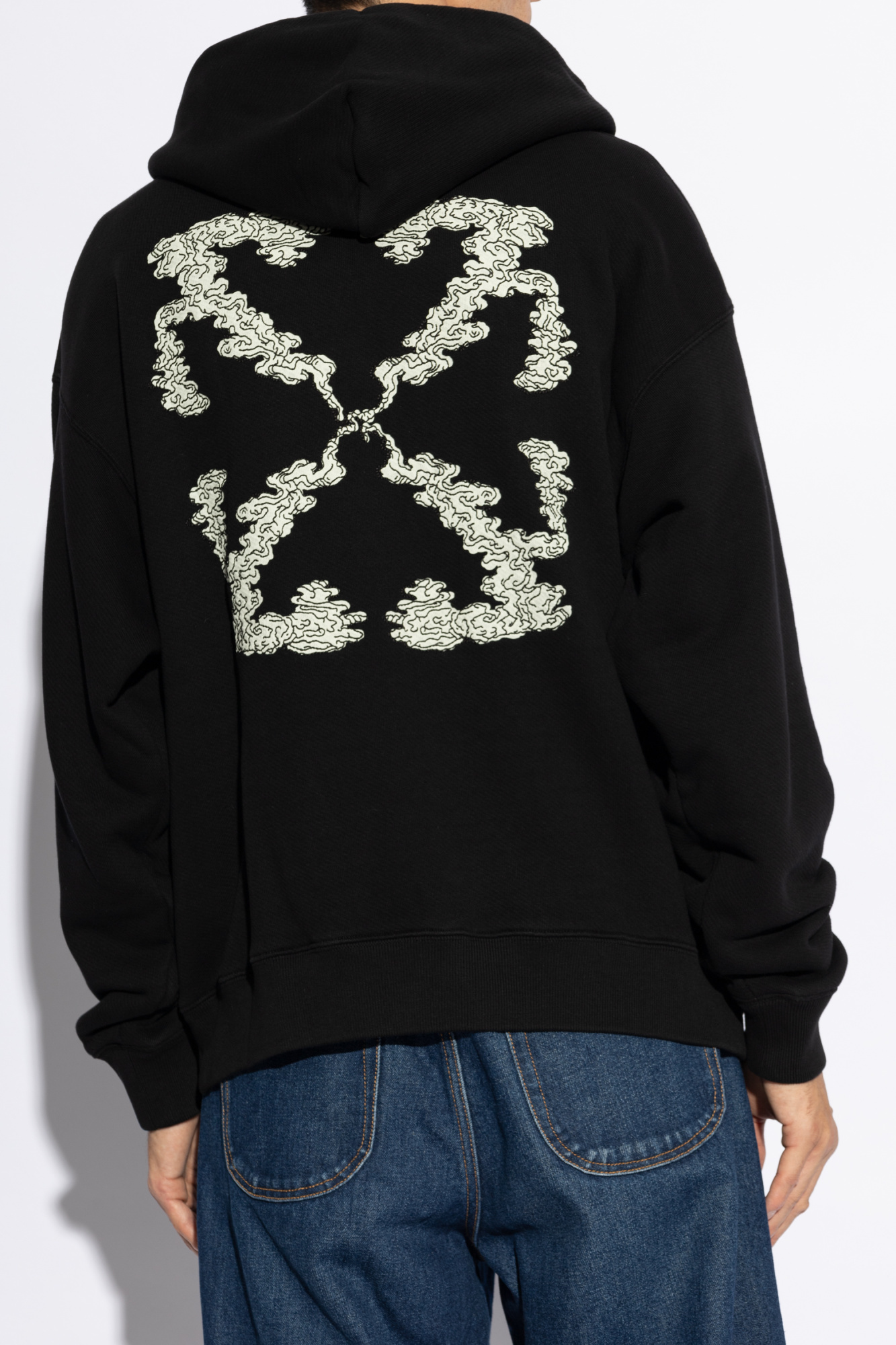 Off-white Caravaggio Arrow Over Hoodie In Black