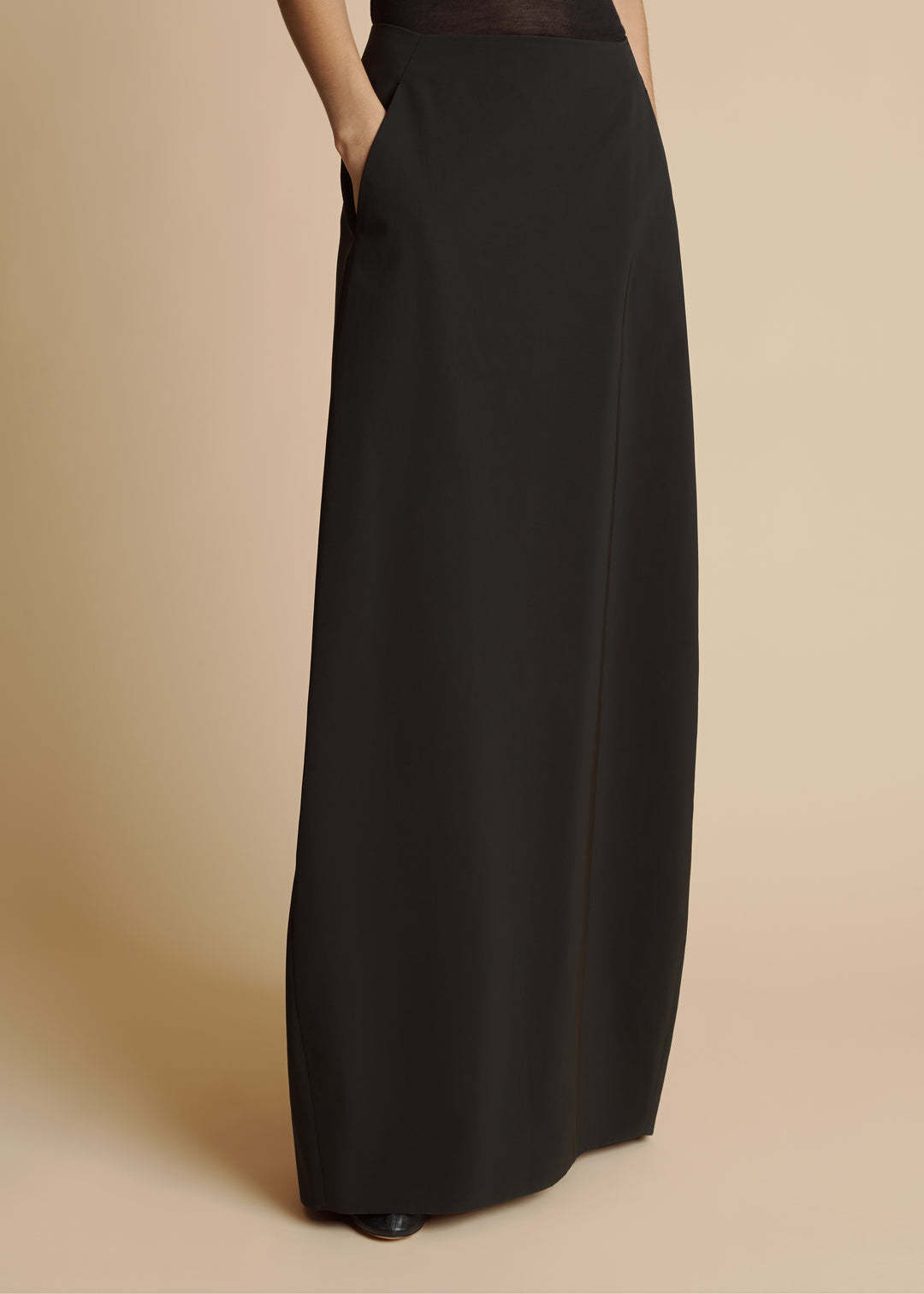 Khaite Mila Silk Maxi Skirt In Black