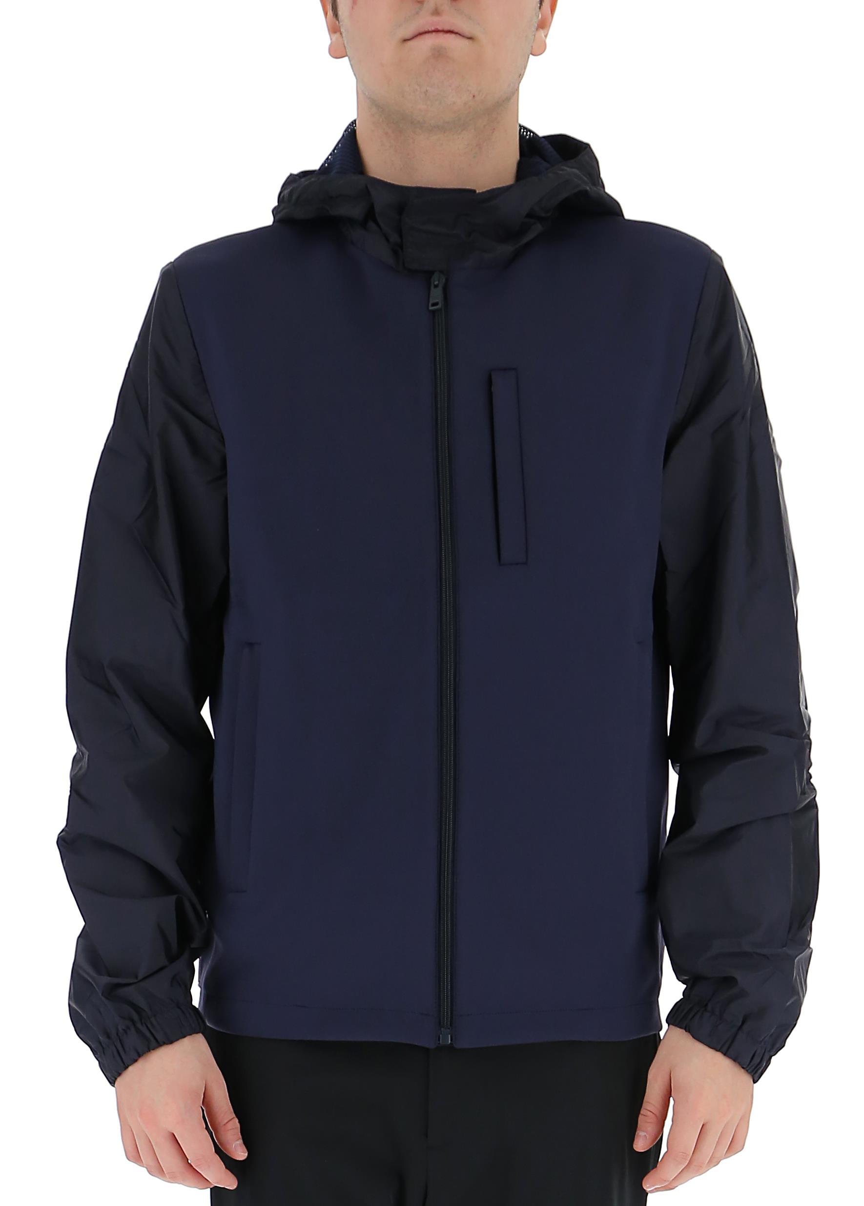 Prada Hooded Casual Jacket In Black