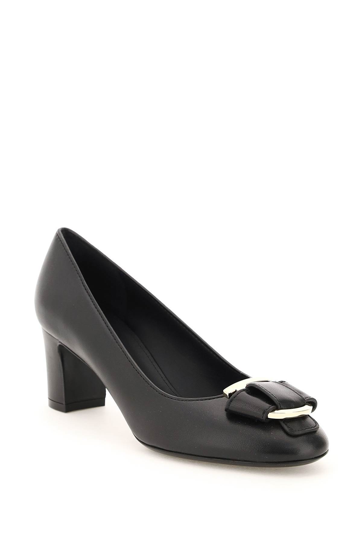 Ferragamo Melena 70mm Leather Pumps In Black