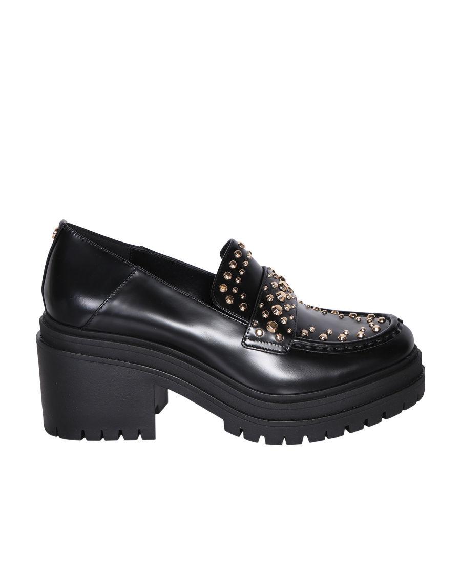 Michael Kors Rocco Astor Stud-embellished Leather Loafers In Black