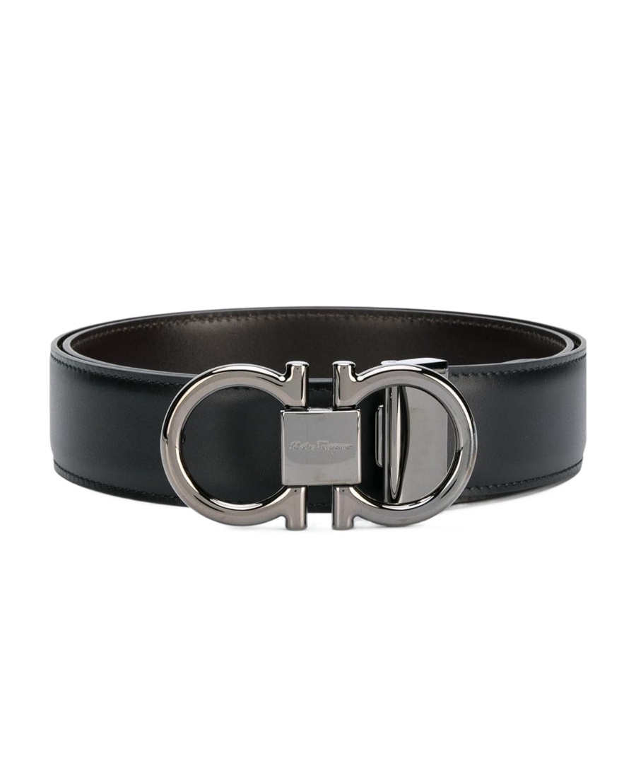 Shop Ferragamo Double-sided Adjustable Buckle Belt In Black