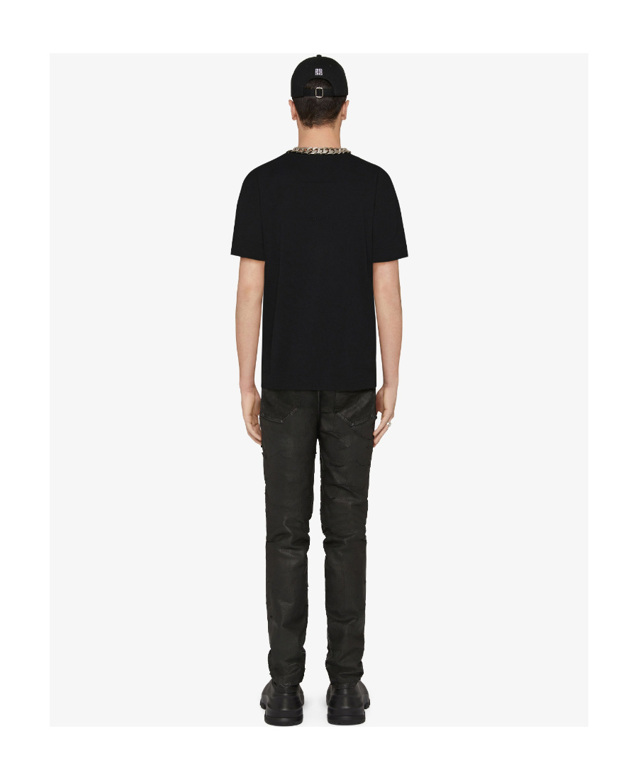 Givenchy Embroidered Cotton Jersey T-shirt In Black